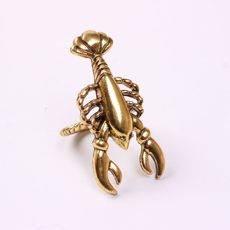 6pcs Alloy lobster napkin buckle Electroplated Epoxy metal prawns napkin ring Soft sample model room hotel table