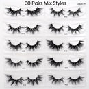 Visofree 30/40/100 Pairs Lashes Bulk Mink Eyelashes 3D Mink False Eyelashes 100% Cruelty-free Dramatic Eyelashes 25mm 5D Lashes