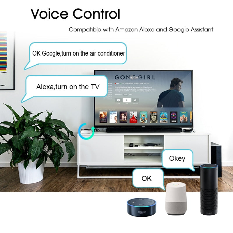 CUSAM Universal IR Smart Remote Control WiFi + Infrared Home Control Hub Tuya App Works with Google Assistant Alexa Siri