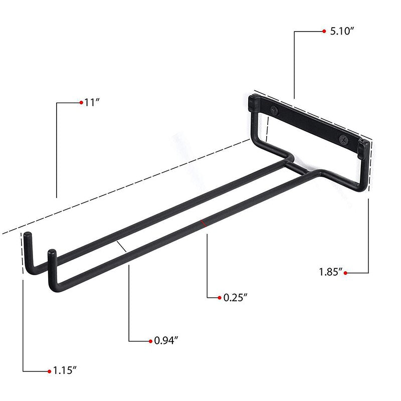 Estante de Metal de 1/2/4 piezas útil estante de vino de 30cm soporte de vidrio estante de barra colgante cocina/restaurante soporte de botella de almacenamiento de copa de vino