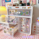 MINKYS Kawaii Large Capacity Transparent Drawer Type Desktop Organizer Desk Storage Box Pen Holder School Office Stationery
