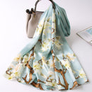 100% Silk Scarf Women Luxury Headscarf Print Long Natural Silk Shawls Foulard Femme Thin Satin Neck Scarf Real Silk Scarves