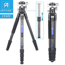 Carbon Fiber Tripod for Camera Professional Lightweight Compact Tripod for Travel Camera Stand with Low Gravity Center Ball head