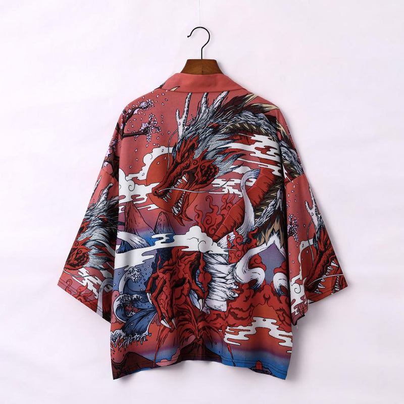 Japanische Kimono-Strickjacke Herren Sommer New Haori Samurai Kimonos Karate Streetwear Shirt Kimono Japones Herren Haori Yukata