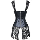 Women Sexy Black PVC Lace Corset Fetish Dress Push Bra Shape Body Ladies Elegant Dominatrix Nightclub Patent Leather Corset