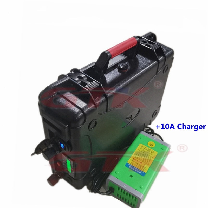 Batería de iones de litio recargable a prueba de agua 12V 60Ah 80Ah 120Ah 150ah 180ah 200ah para hélice de barco de motor de arrastre + cargador 10A