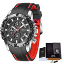 Watches Mens 2022 LIGE Top Brand Waterproof Clock Male Silicone Strap Sport Quartz Watch For Men Big Dial Chronograph Wristwatch