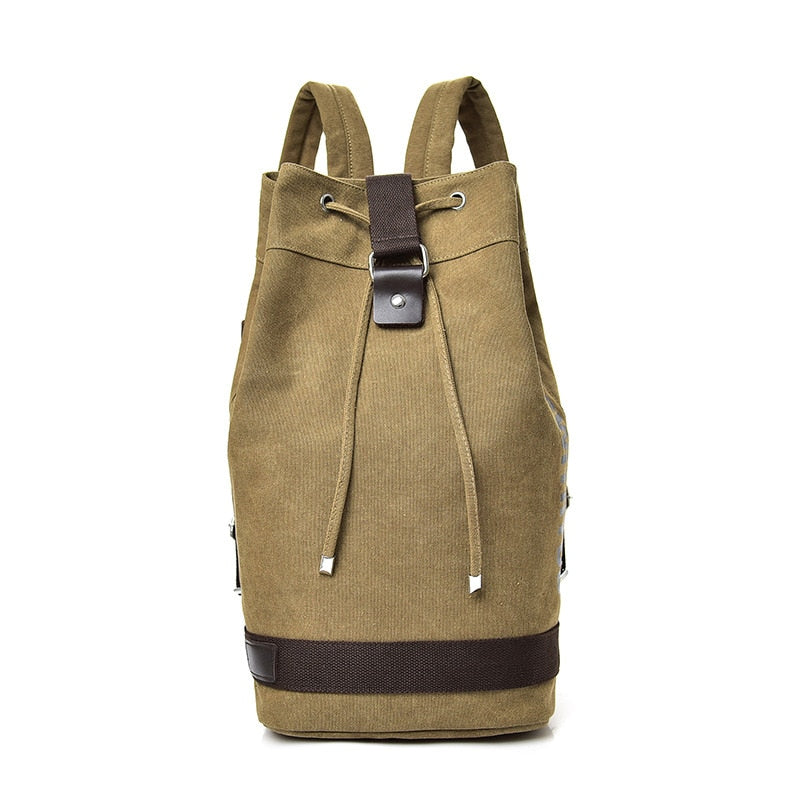 Large Travel Green Backpack Mountaineering Backpack Men Canvas Bucket Shoulder Bags Male Canvas Backpacks Mochila 2022 XA55ZC