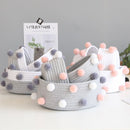 INS Pompom Cotton Rope Storage Baskets Handmade Woven Dirty Clothes Laundry Basket Kids Toys Desktop Sundries Organizer Hamper