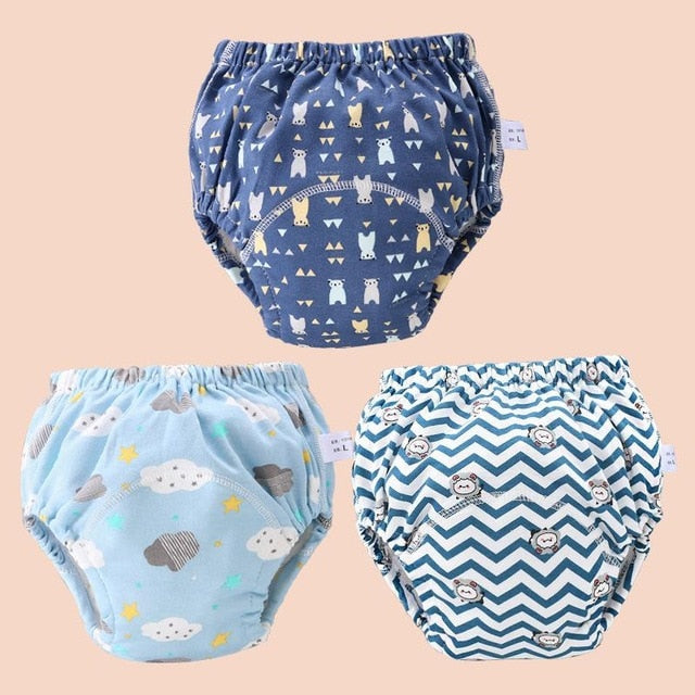 Baby Reusable Diapers Panties Potty Training Pants For Children Ecological Cloth Diaper Washable Toilet Toddler Kid Cotton Nappy