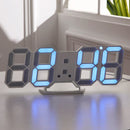 Digital Wall Clock 3D LED Alarm Clock Electronic Desk Clocks with Large Temperature 12/24 Hour Display