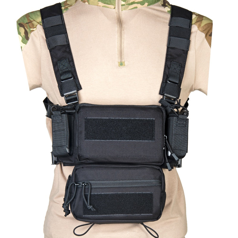 Tactical Micro Chest Rig Modular H Harness D3CR Funny Pack SACK Pouch Combat Vest 5.56 Mag Airsoft