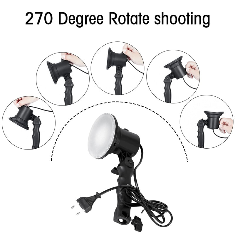 Lámpara LED para estudio de fotografía, bombilla para retrato, caja suave, bombilla de luz de relleno con soporte de luz de 37CM, trípode para estudio fotográfico