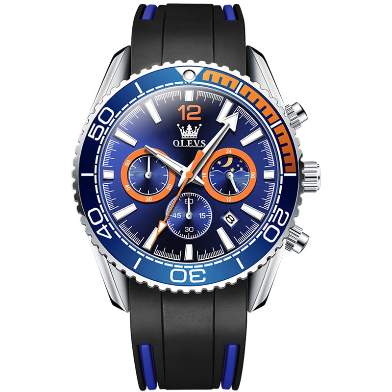 Reloj deportivo OLEVS para hombre, reloj de cuarzo con esfera grande, 30M, resistente al agua, relojes de moda noctilucentes para nadar, reloj Masculino