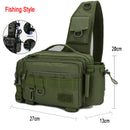 Fishing Tackle Bag Single Shoulder Crossbody Bags Waist Pack Fish Lures Gear Utility Storage Fishing Box Bag Tactical Bag XA232G