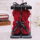 25*16 Cm Diy Teddy Rose Bear with Box Artificial PE Flower Valentine&