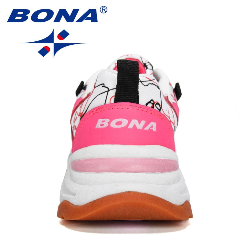 BONA 2020 Neue Designer Mesh Atmungsaktive Laufschuhe Frauen Outdoor Wanderschuhe Frau Mode Turnschuhe Damen Jogging Schuhe