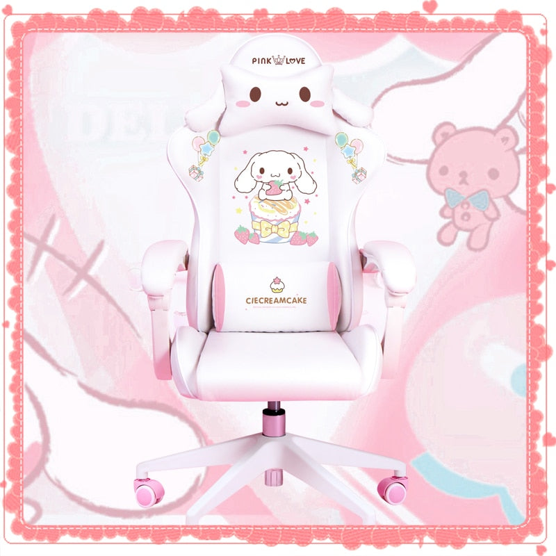 Pink Magic Gaming Chair Girl Game Competitive Rotating Chair Home Liftable Computer Chair Fashion Comfortable Anchor Live Chair