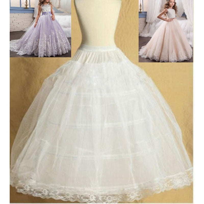 Lolita Skirt Kids 2 Hoop Pettiskirt For Wedding Flower Girl Petticoat Underskirt Slips Princess For Child 2-14 Years Vestidos