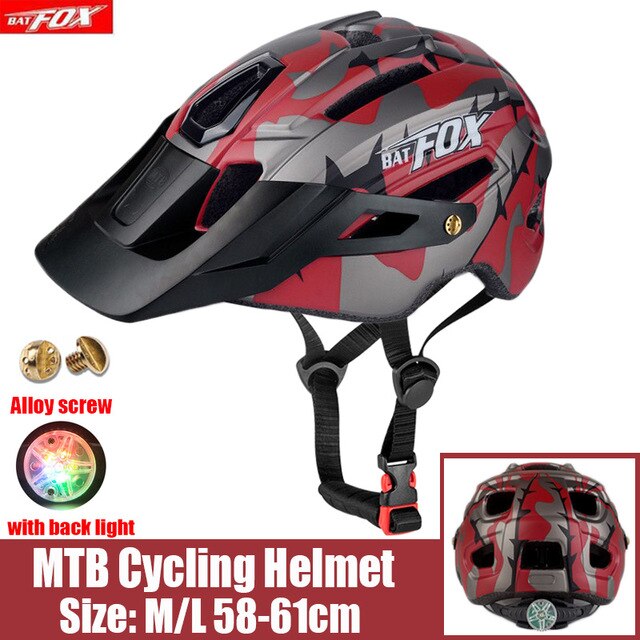 2022 New Batfox Bicycle Helmet for Adult Men Women MTB Bike Mountain Road Cycling Safety Outdoor Sports Safty Helmet