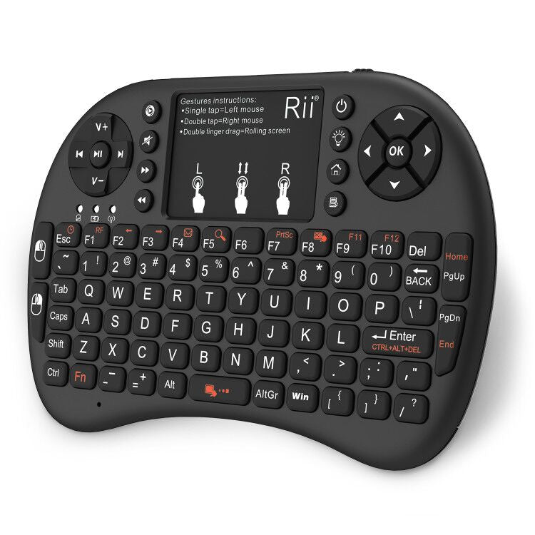 Rii X8+ I8+ 2.4G Mini Wireless Keyboard With Touchpad Voice Search LED Backlit Rechargable Li-ion Battery For Android TV box PC