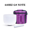 Tazón de canto de cristal de cuarzo esmerilado de 8 pulgadas 432 hz/440 hz con estuche de transporte gratis Chakra CDEFGAB