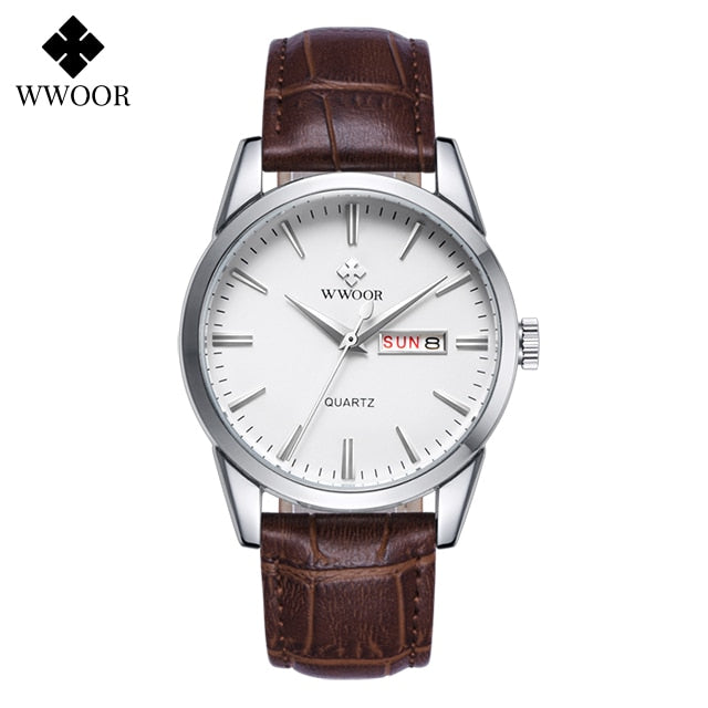 WWOOR, relojes para amantes de la moda para hombres y mujeres, reloj árabe resistente al agua, reloj de pulsera de cuarzo informal para parejas de acero inoxidable y plata para mujer