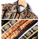 Sommer Damen Schlanke Blusen Tops Barock Print Runway Langarm Shirt Damen Kragen Elegante Vintage Büro Shirts Arbeitskleidung