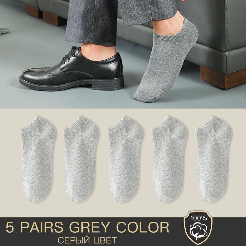 HSS Brand 100% Cotton Men Socks Summer Thin Breathable Socks High Quality No Show Boat Socks Black Short For Students Size 39-44