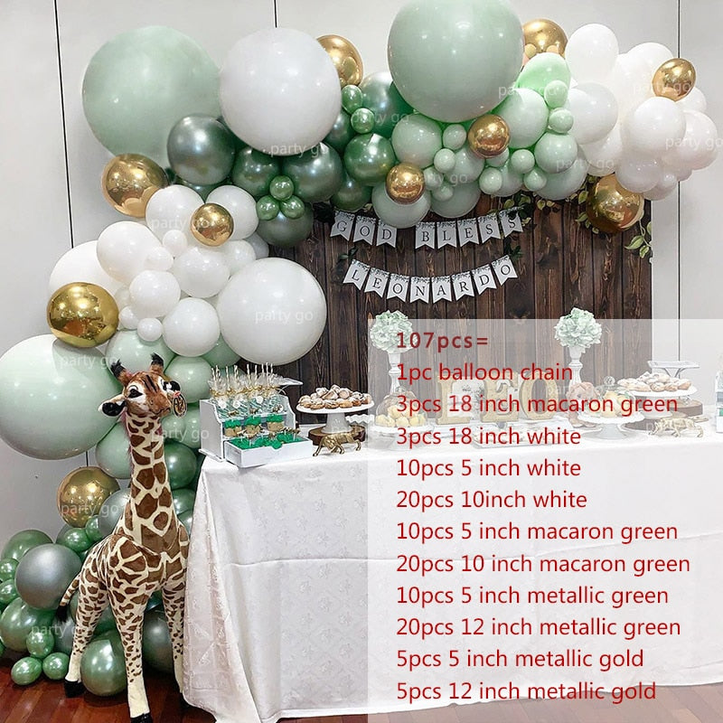 1set Retro Green Balloon Garland Arch Kit Avocado Green Balloon Wedding Birthday Party Decorations Baby Shower Kids Decoration