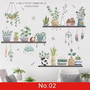 24 styles Plants Series Wall Stickers for Living room Bedroom Green Leaves Removable Wall Decals Vinyl DIY Eco-friendly Murals