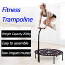 40" Fitnesstrampolin Silent Mini mit verstellbarer Grifflänge Erwachsene Kinder Indoor GYM Bungee Rebounder Jump Trainer Workout