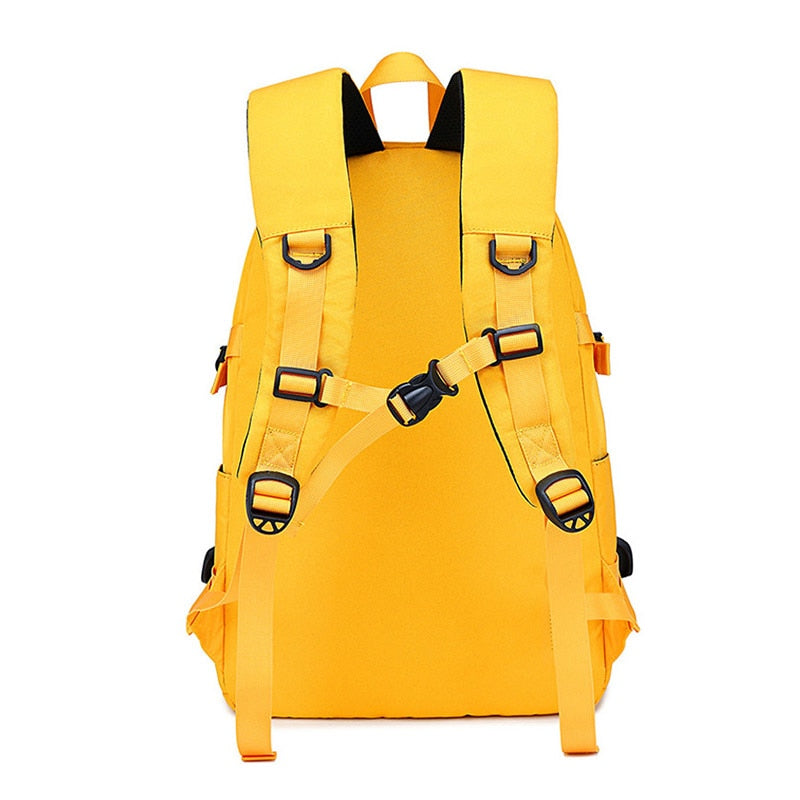 Fashion Yellow Backpack Children School Bags For Girls Waterproof Oxford Large School Backpack For Teenagers Boys Schoolbag