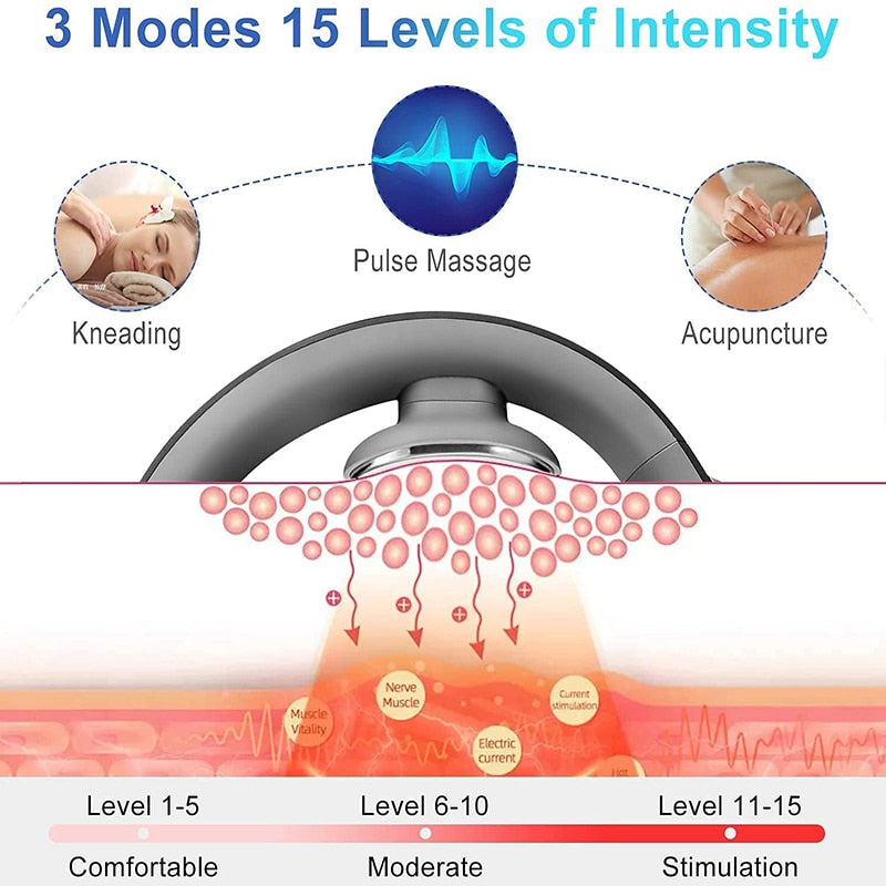 Electric Neck Massager Massage Pain Relief Tool Health Care Relaxation Cervical Vertebra Physiotherapy