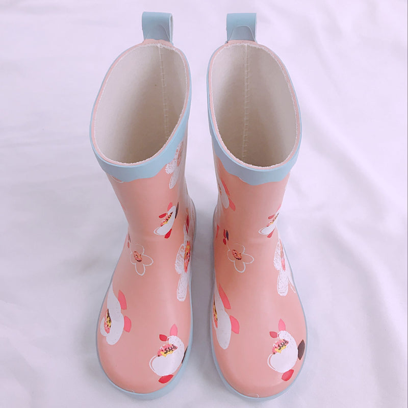 Rain shoes kids Girl Cute cartoon Printed Children's Rubber Boots Kalosze Dla Dzieci Waterproof Baby Water Shoes