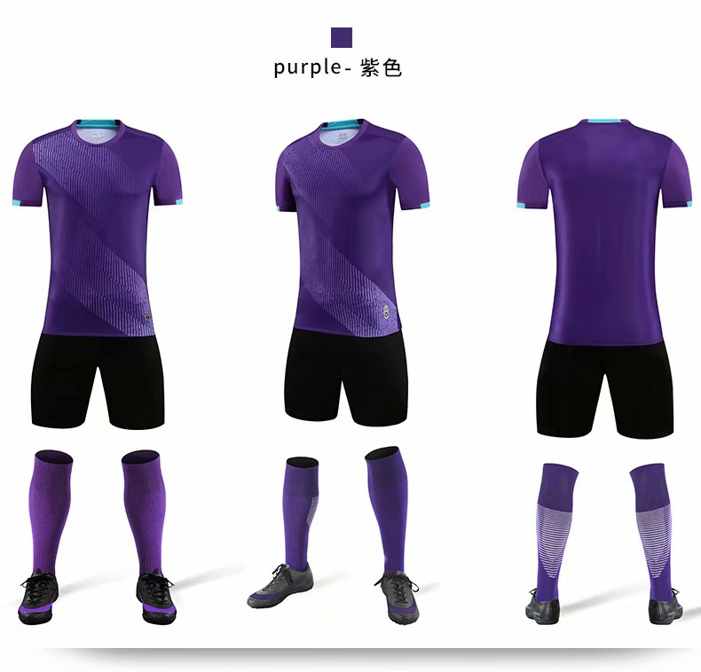 Conjunto de camisetas de fútbol personalizadas de color rosa para hombres y niños, camiseta de fútbol para adultos, uniformes de juegos de actividades para padres e hijos de color púrpura para niños