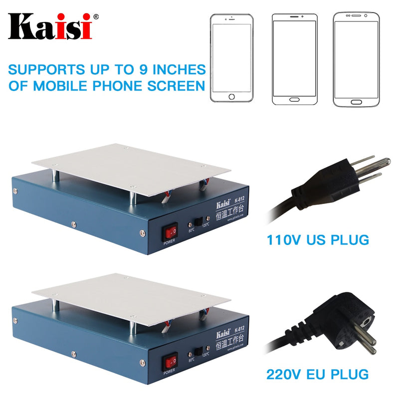 Kaisi LCD Screen Separator Heating Platform 110/220V Glass Removal Smooth Plate Screen Separator Lcd Repair Machine