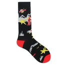 Feliz divertido Unisex pintura UFO astronauta espacio exterior cohete Star War hombres tripulación calcetines Streetwear algodón hombre monopatín vestido