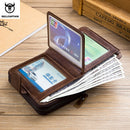 BULLCAPTAIN Men's  Leather Wallet Business Wallets Multifunction Multifunctional Business Card Holder Small Card Box