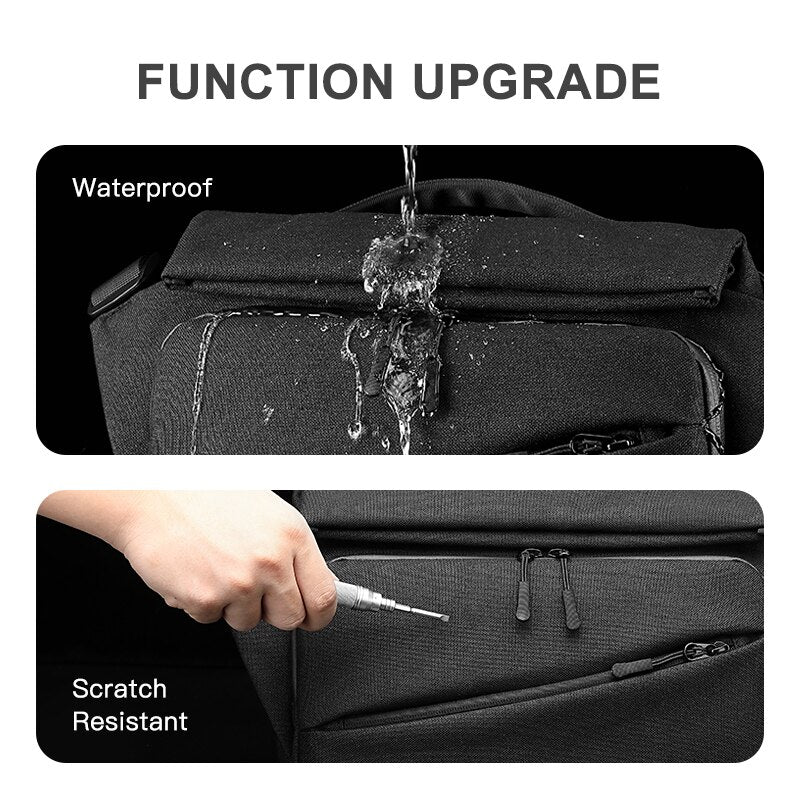 OZUKO Fashion Men Messenger Bag Multifunction Riding Crossbody Bags Male Waterproof Shoulder Bag USB Charging Travel Bag for Men