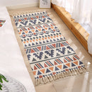 Luxury Bohemia Ethnic Style Cotton Linen Soft Carpet Handmade Tassel Rug Living Room Bedside Floor Mat Pad Home Boho Decoration