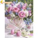 Chenistory Painting By Numbers Kits For Kids Beginner Purple Flower Paints Diy Gift For Modern Home Wall Artwork Room Decors