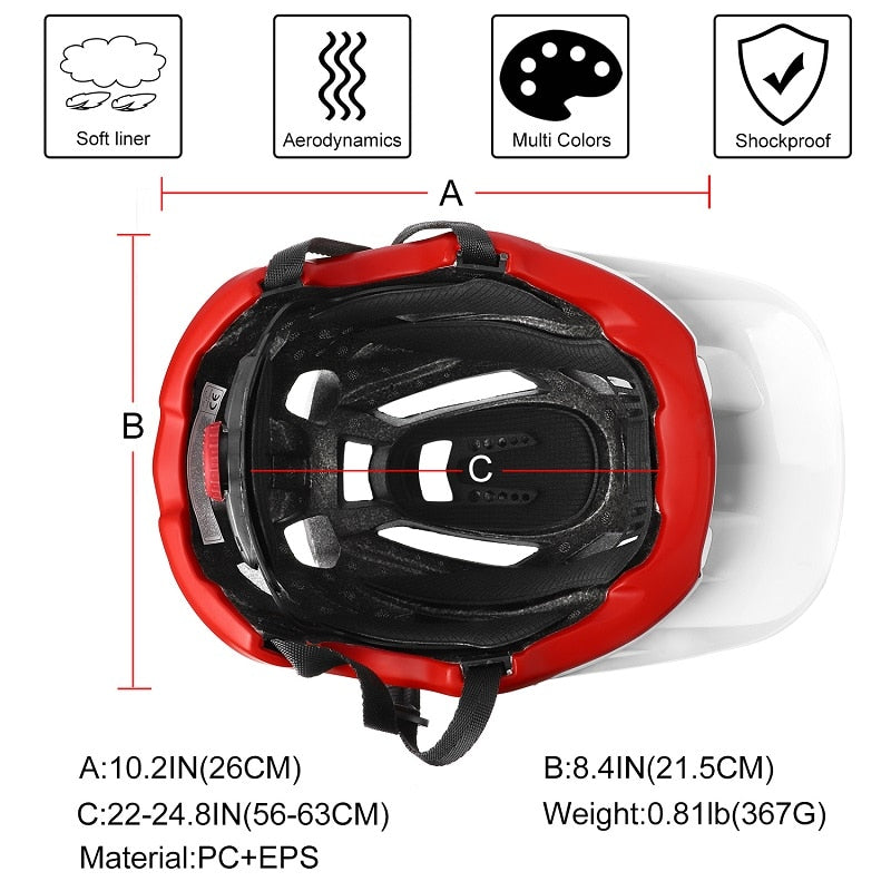 WEST BIKING Casco de bicicleta 56-62cm Transpirable Ultraligero MTB Casco de ciclismo de montaña moldeado integralmente Casco de seguridad para bicicleta