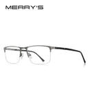 MERRYS DESIGN Men Alloy Glasses Frame Men Square Half Optical Ultralight Myopia Hyperopia Prescription Eyeglasses S2102