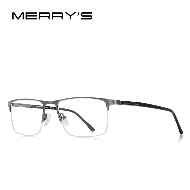 MERRYS DESIGN Männer Legierung Brillengestell Männer Quadratisch Halb Optische Ultraleicht Myopie Hyperopie Korrektionsbrille S2102