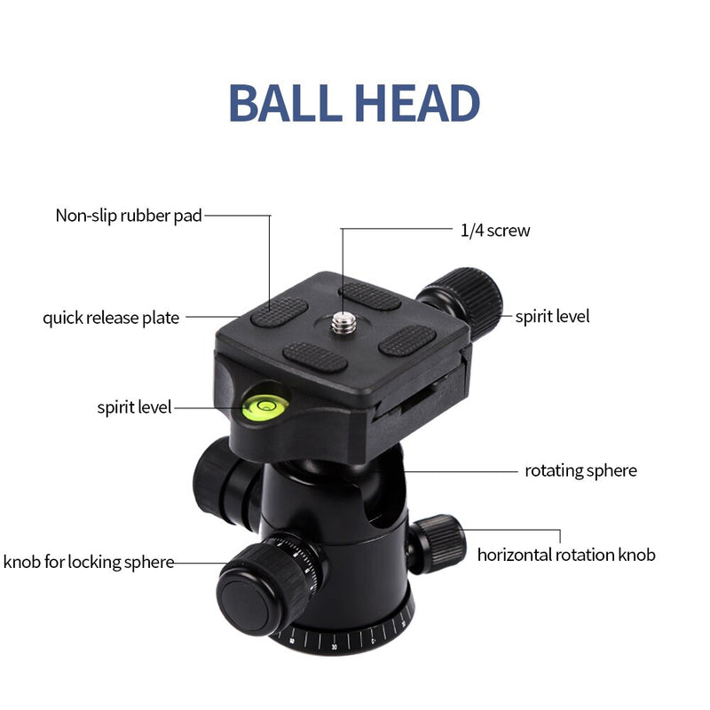 Walkingway Aluminum Protable Q666 Professional Travel Camera Tripod Monopod Ball Head&amp;Phone Holder for DSLR Smartphone Video