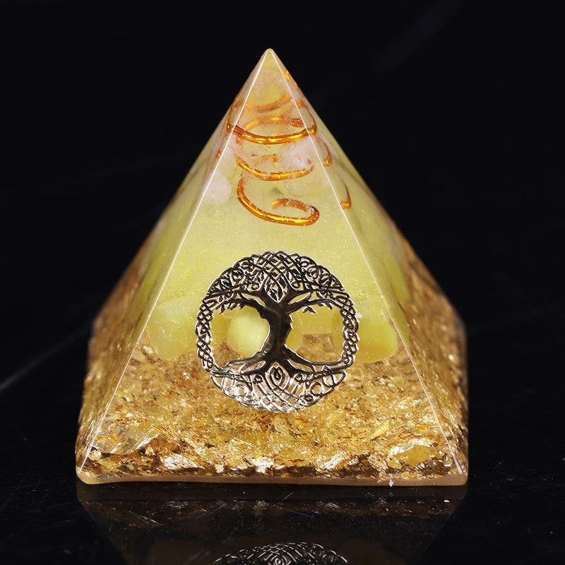 Orgonite Pyramid Tree Of Life Energy The Lucky Ceregat Pyramid Energy Converter To Gather Wealth And Prosperity Resin Decor