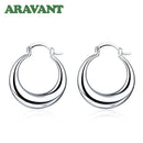 925 Silver Fashion Moon Hoop Earring For Women Silver Jewelry
