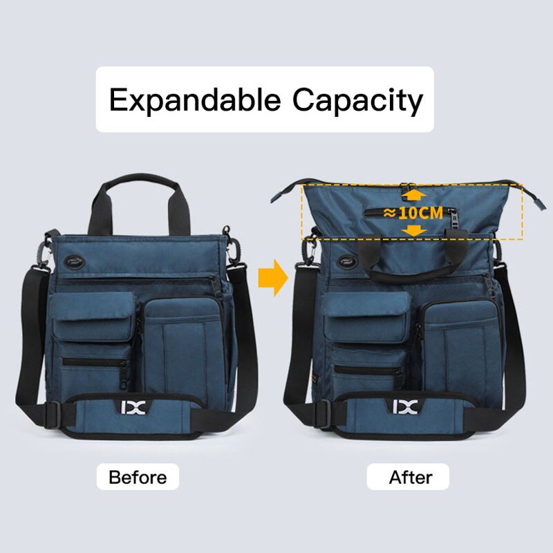 Men Shoulder Messenger Bag Headphone Hole Waterproof Crossbody Bag Nylon Travel Handbag Large Capacity Storage Work Bags XA666C