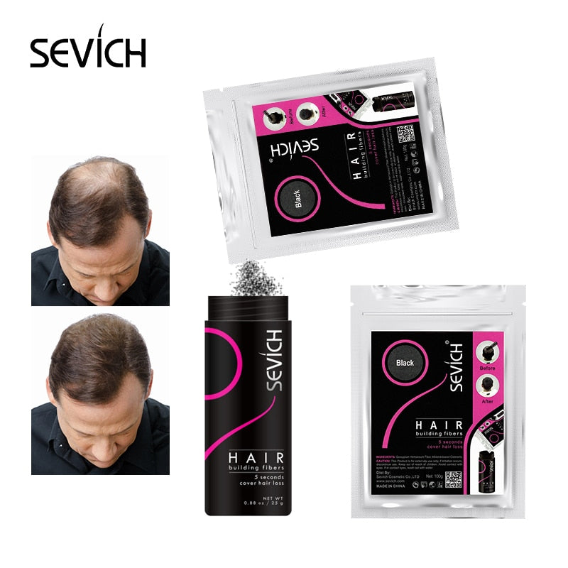 Sevich 500 g Haaraufbaufaser Refill Haarverdünnung Verdickung Haarwuchsfaser Keratinfaser für Haar Anti-Haarausfall-Produkte